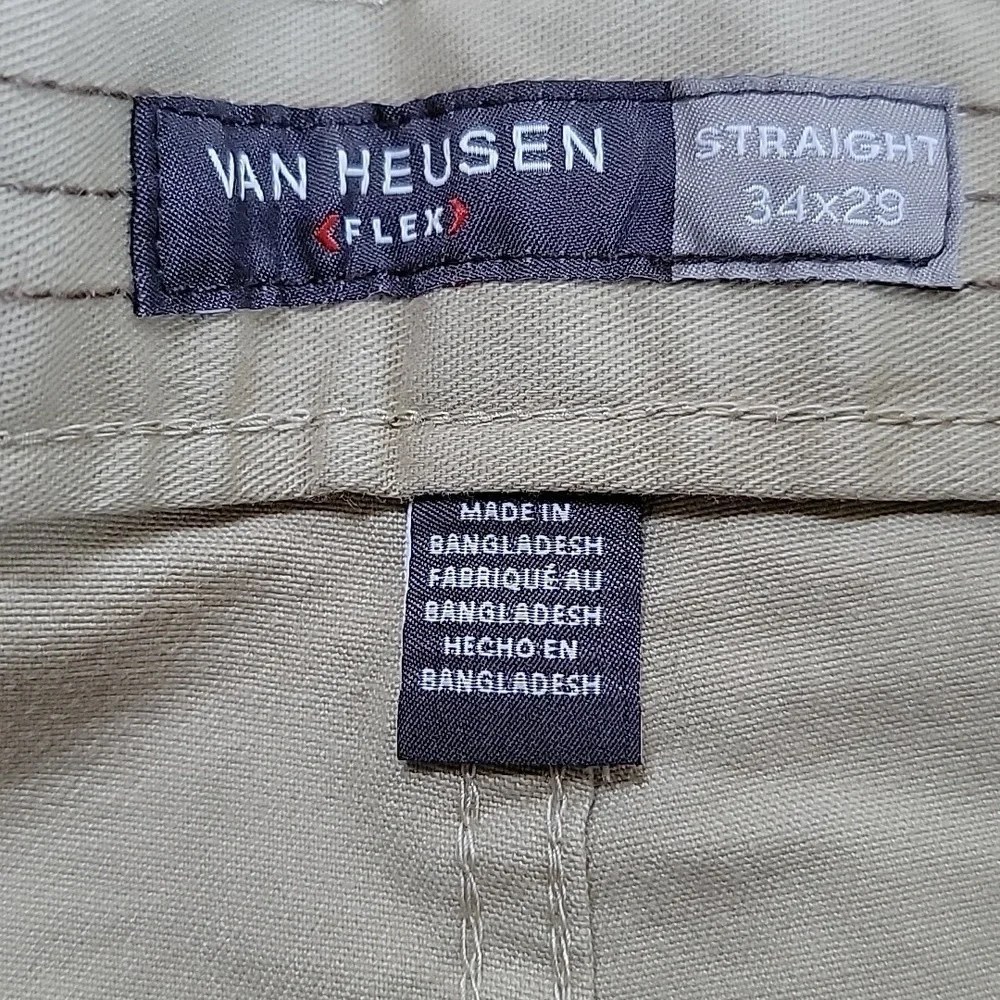 Men's Van Heusen Flex Khaki Straight Leg Pants Size 34W x 29L EUC - Picture 4 of 12